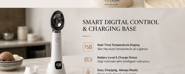 Fondu detail 3 - Smart digital control and charging base