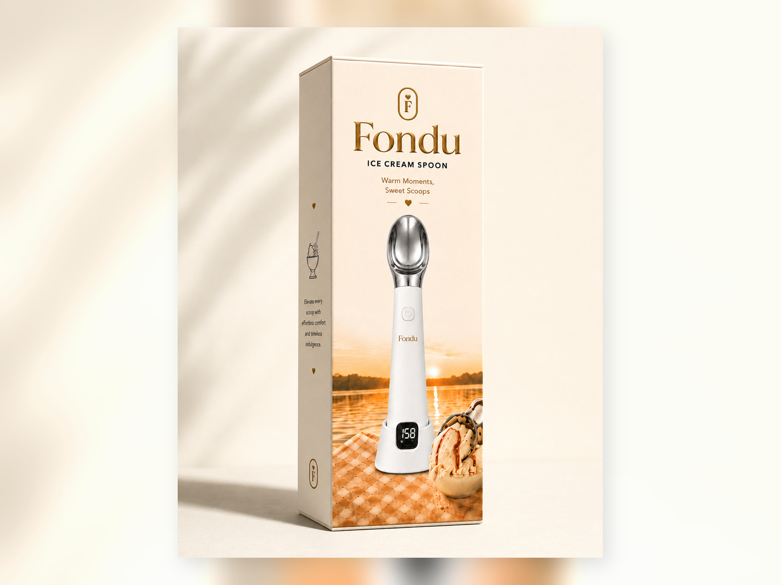 Fondu front gift box product packaging