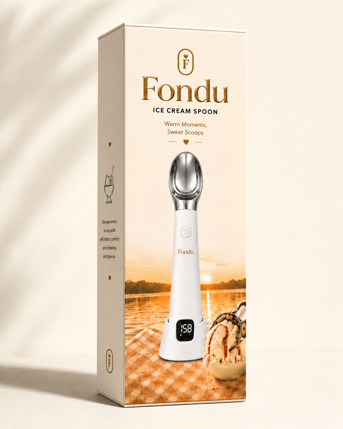 Fondu front gift box product packaging