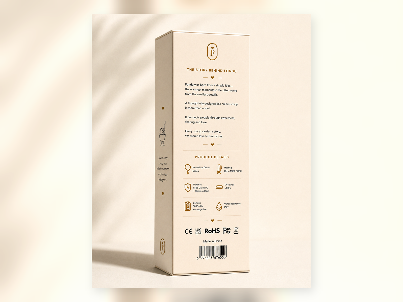 Fondu back gift box product details panel