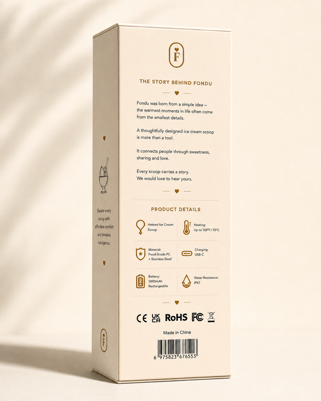 Fondu back gift box product details panel